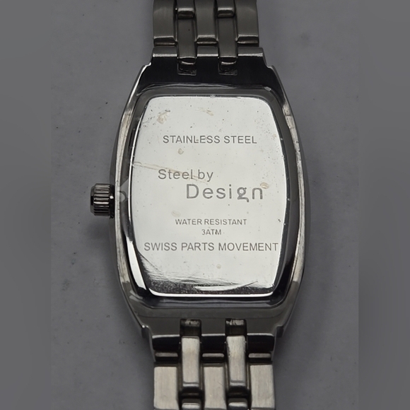Womens Steel By Design QVC Swiss Watch Silver Tone Classic Bracelet New Battery